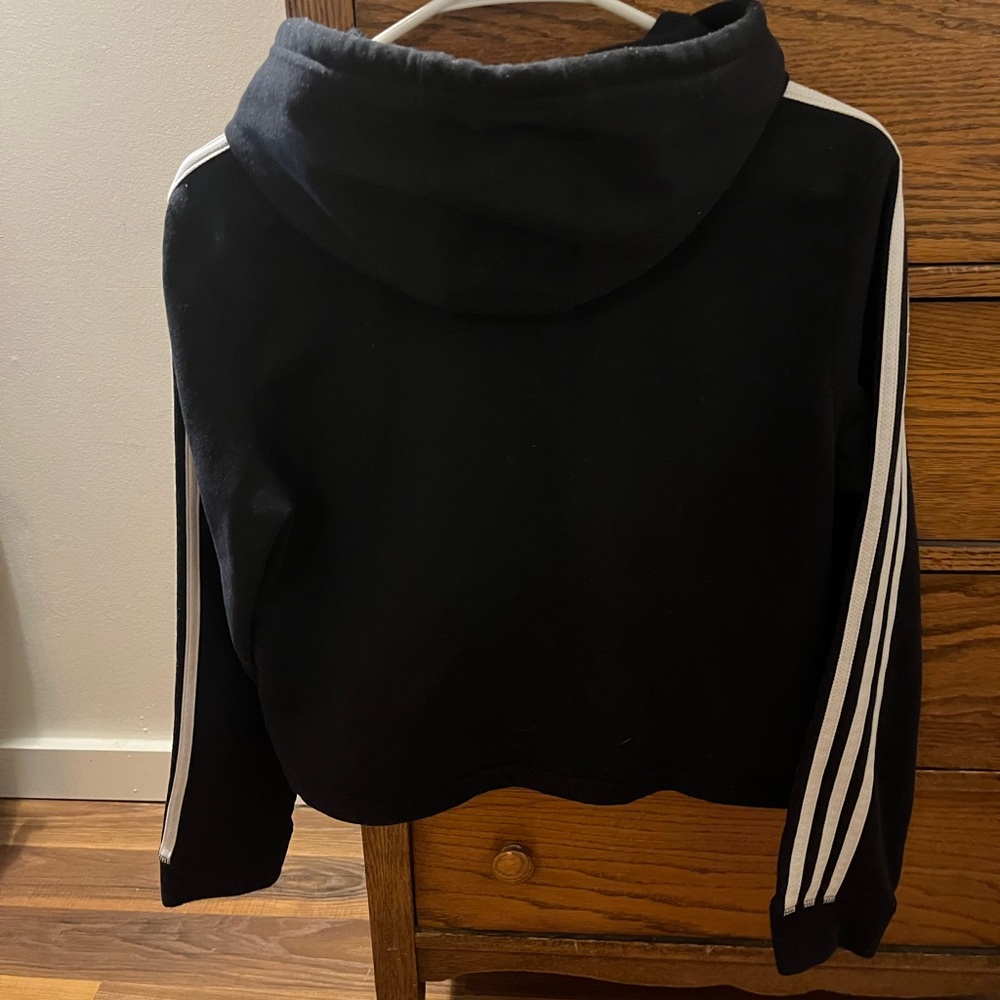 Black Hoodie with White Stripes